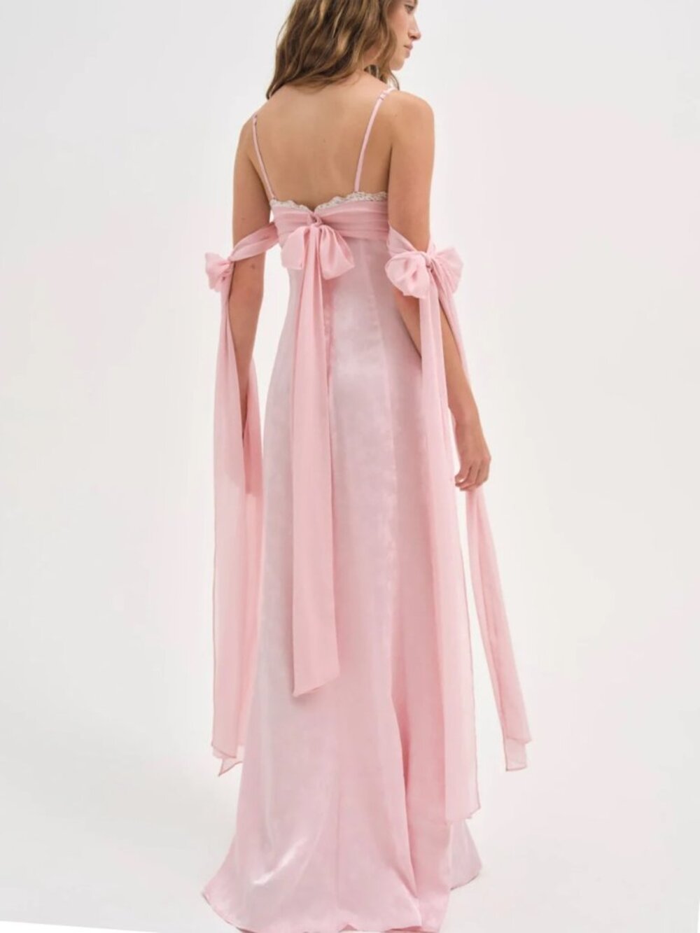 NEW $489 FOR LOVE AND LEMONS SHEILA PINK JACQUARD MAXI DRESS SIZE M - Picture 2 of 15